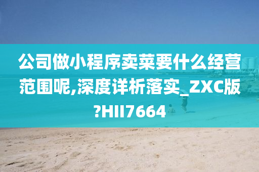 公司做小程序卖菜要什么经营范围呢,深度详析落实_ZXC版?HII7664