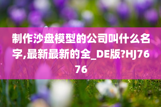 制作沙盘模型的公司叫什么名字,最新最新的全_DE版?HJ7676