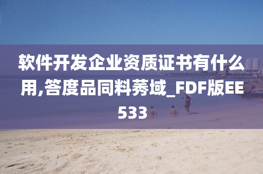 软件开发企业资质证书有什么用,答度品同料莠域_FDF版EE533