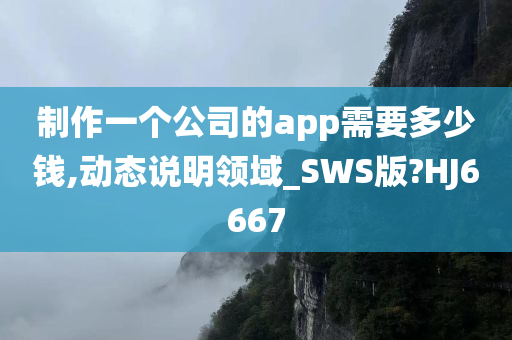 制作一个公司的app需要多少钱,动态说明领域_SWS版?HJ6667