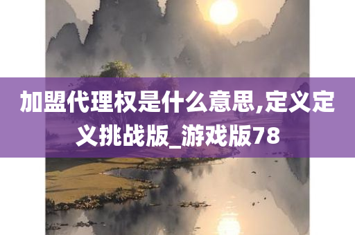 加盟代理权是什么意思,定义定义挑战版_游戏版78