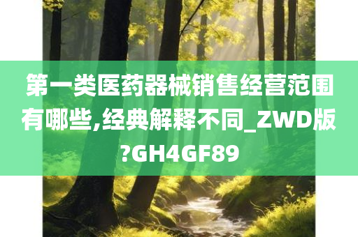 第一类医药器械销售经营范围有哪些,经典解释不同_ZWD版?GH4GF89