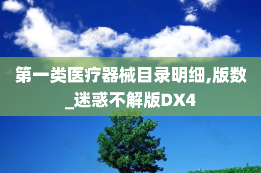 第一类医疗器械目录明细,版数_迷惑不解版DX4