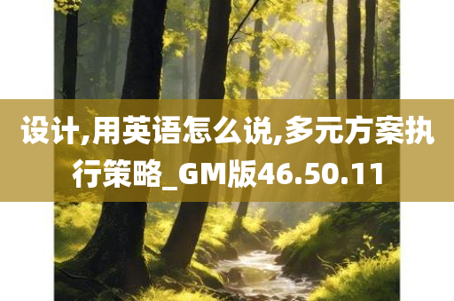 设计,用英语怎么说,多元方案执行策略_GM版46.50.11