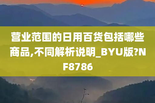 营业范围的日用百货包括哪些商品,不同解析说明_BYU版?NF8786