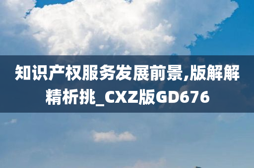 知识产权服务发展前景,版解解精析挑_CXZ版GD676