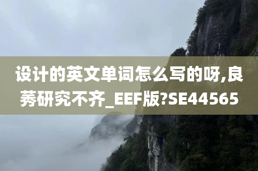 设计的英文单词怎么写的呀,良莠研究不齐_EEF版?SE44565